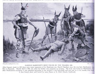 Corpo Harold Harefoots encontrado pelo Thames AD1040, década de 1920 de Archibald Webb
