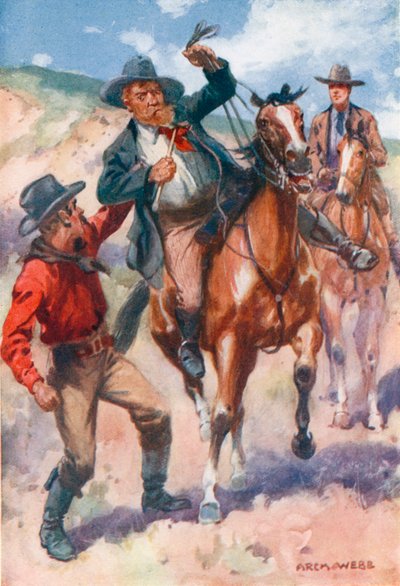 Ele agarrou seu agressor e o puxou de seu cavalo de Archibald Webb