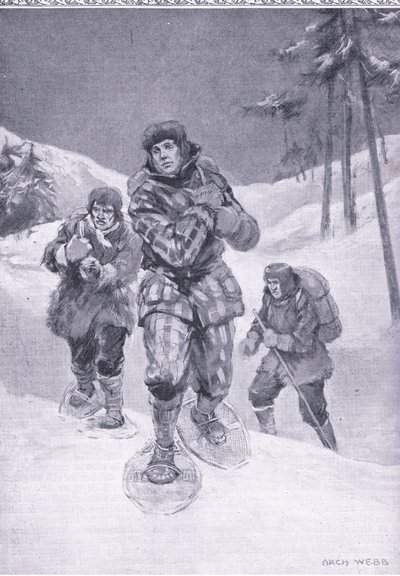 Através de resíduos sem trilha para Labrador (Donald Smith), ilustração deCassells Romance of Famous Lives, c.1940 de Archibald Webb