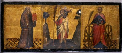 São Bento, São Cristóvão e Santa Catarina, c.1400 (têmpera sobre madeira de choupo) de Aretino Luca Spinello or Spinelli