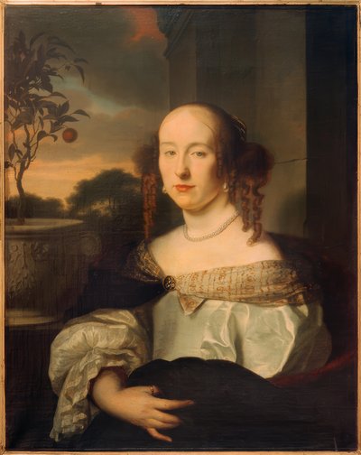 Retrato de uma Senhora, meia figura à esquerda de Arie de Vois