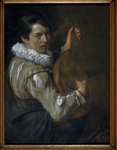 O jogador do alaúde (óleo no cobre) de Arie de Vois