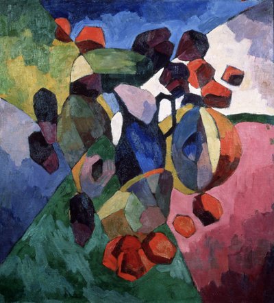 Jarro azul e frutas, 1913 de Aristarkh Vasilievic Lentulov