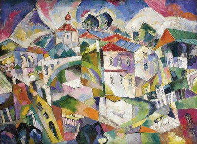 Paisagem urbana cubista, década de 10 de Aristarkh Vasilievic Lentulov