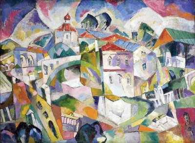 Paisagem cubista, por volta de 1910 (óleo sobre tela) de Aristarkh Vasilievic Lentulov