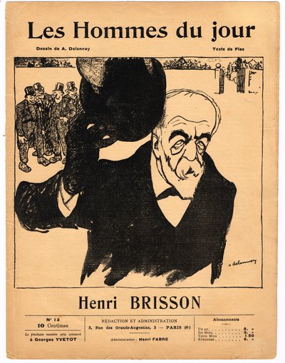 Capa de "Les Hommes du jour", Satirical B & W de Aristide Delannoy