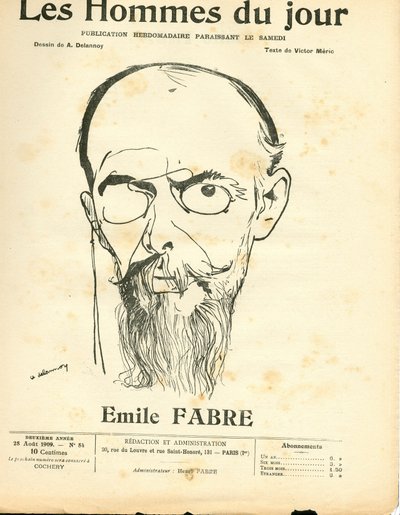 Capa de "Les Hommes du jour", Satirical B & W de Aristide Delannoy