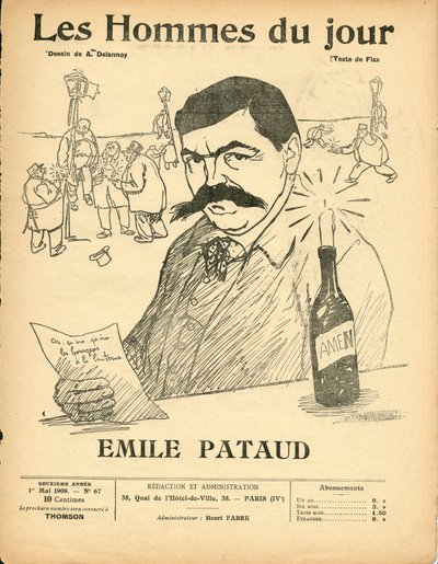 Capa de "Les Hommes du jour", Satirical B & W de Aristide Delannoy