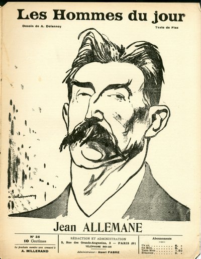 Capa de "Les Hommes du jour", Satirical B & W de Aristide Delannoy