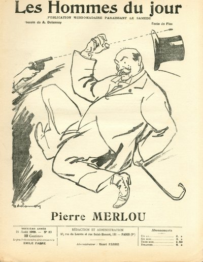 Capa de "Les Hommes du jour", Satirical B & W de Aristide Delannoy
