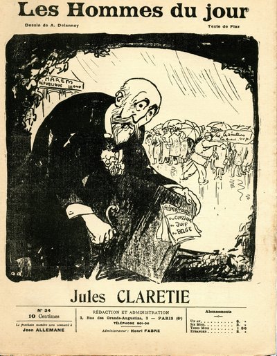 Capa de "Os Homens do Dia", por volta de 1906 - Ilustração de Aristide Delannoy (1874-1911): Claretie Jules (1840-1913) de Aristide Delannoy