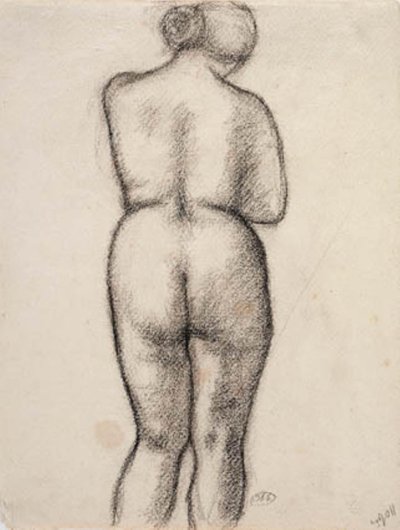 Modelo feminino, visto de costas de Aristide Maillol
