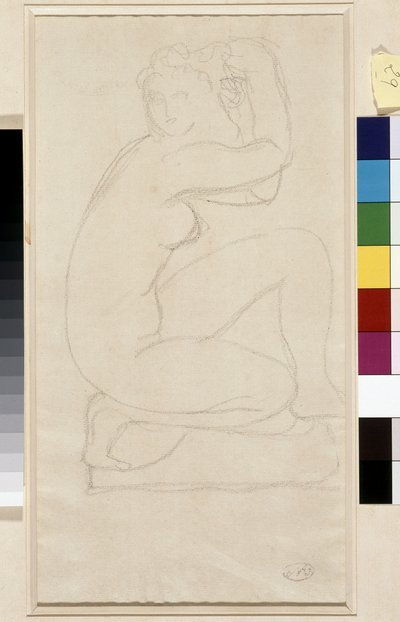 Cabelo despido. Desenho de Aristide Maillol (1861-1944). Chumbo sobre papel. Dimensões: 34x18,5cm. Musee Cantini, Marselha de Aristide Maillol