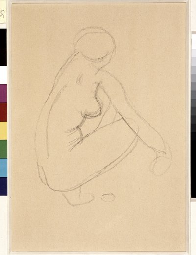 De cócoras nuas. Desenho de Aristide Maillol (1861-1944). Lápis sobre papel. Dim: 32x23cm. Musee Cantini, Marselha de Aristide Maillol