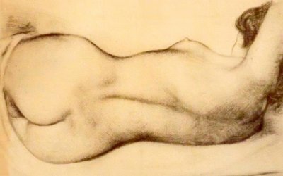 Esboço de uma mulher nua reclinada de Aristide Maillol