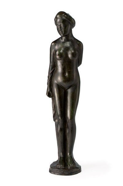 Banhista em pé, com cortinas sobre o braço direito; Baigneuse debout drapee sur le bras droit de Aristide Maillol