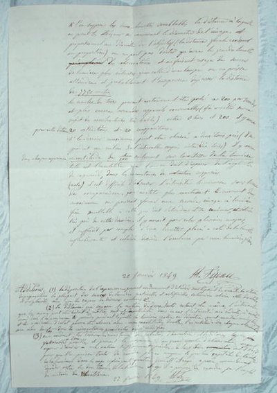 Carta descrevendo as experiências de Fizeau para determinar a velocidade da luz de Armand Hippolyte Louis Fizeau