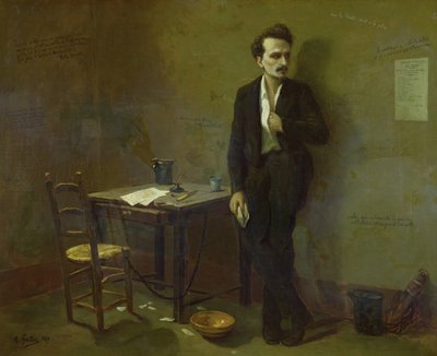 Henri Rochefort (1831-1913) na prisão de Mazas, 1871 de Armand Desire Gautier