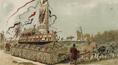 Barcaça no canal de Bruges-Ghent, Holanda espanhola, século XVI de Armand Jean Heins