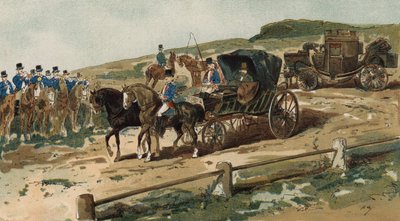 Postilions, carruagem e correio, Holanda, século XIX de Armand Jean Heins