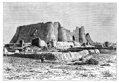 A fortaleza em ruínas de Veramin, Pérsia Irã, 1895. de Armand Kohl