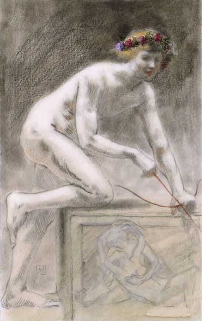 Eros (carvão no papel) de Armand Rassenfosse