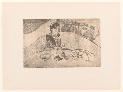A esposa do fazendeiro bretão na mesa La femme aux figes de Armand Seguin (possibly)