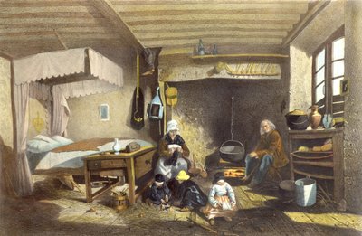 Interior de uma casa em Royat de Armand Theophile Cassagne