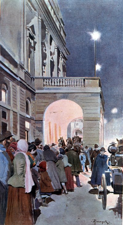 Os curiosos em frente ao Teatro alla Scala de Arnaldo Ferraguti