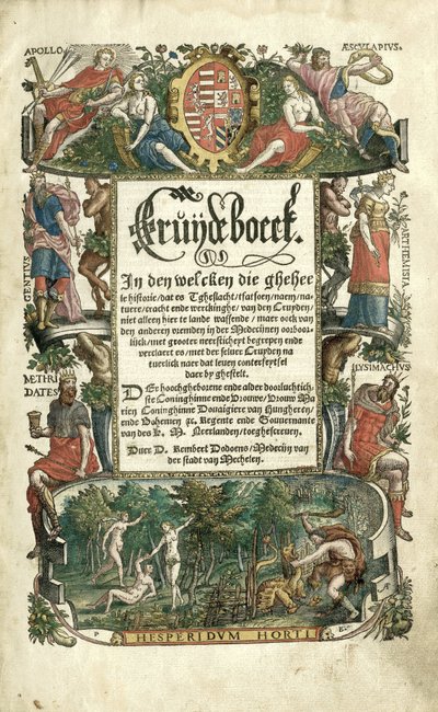 Dodoens Cruijdeboeck com representações de plantas de Arnaud Nicolaï