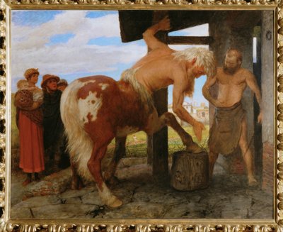 Kentaur in der Dorfschmiede - Centauro na ferraria da aldeia ... de Arnold Böcklin