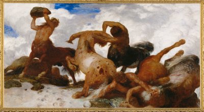 Kentaurenkampf - Um combate de centauros ... (pintura sobre tela) de Arnold Böcklin