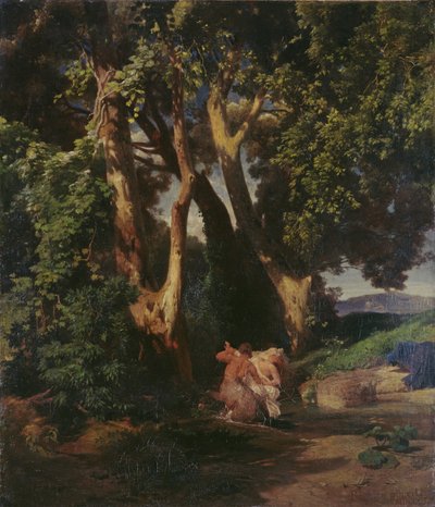 Borda da floresta com centauro e ninfa de Arnold Böcklin