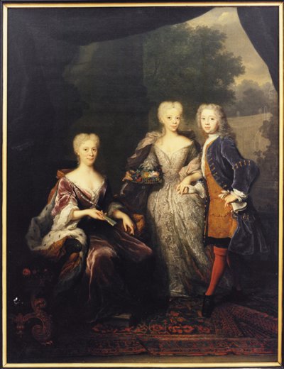 Marie Louise de Hesse Cassel, princesa de Orange avec ses enfants, Amelie d