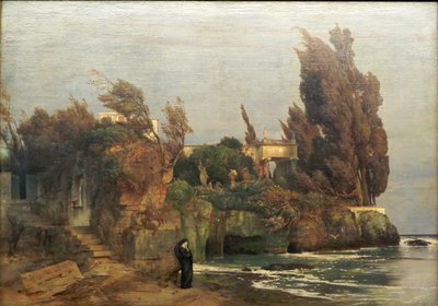 Alemão: Villa am Meer II Villa by the Sea, versão II de Arnold Böcklin