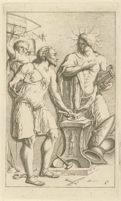 Apollo na forja de Vulcano
Toneel van sinne beelden geopent tot dienst van schilders beelthouders etc. (título da série) de Arnold Houbraken