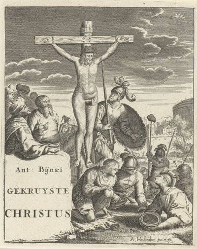 Cristo na cruz Página de rosto para: A. Bynaeus, Cristo Crucificado, 1725 de Arnold Houbraken