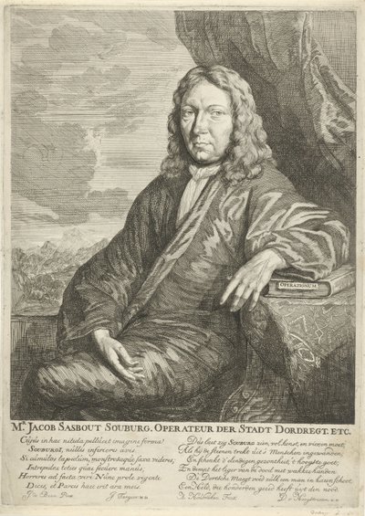 Retrato de Jacob Sasbout Souburg
Sr. Jacob Sasbout Souburg. Operateur der Stadt Dordregt. etc. (título sobre o objecto) de Arnold Houbraken