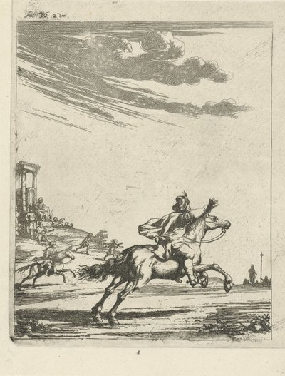 Cavaleiros numa paisagem de Arnold Houbraken