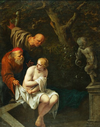 Susannah e os Anciãos (óleo sobre cobre) de Arnold Houbraken