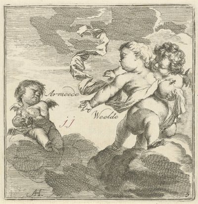 Imaginação de pobreza e riqueza Pobreza Weelde (título no objeto) Quarenta e uma peças, várias estátuas de Sinne (título da série) de Arnold Houbraken
