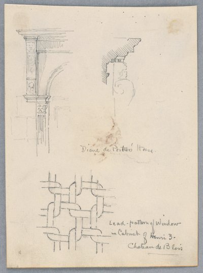 Detalhes arquitetônicos da casa de Diane de Poitiers de Arnold William Brunner