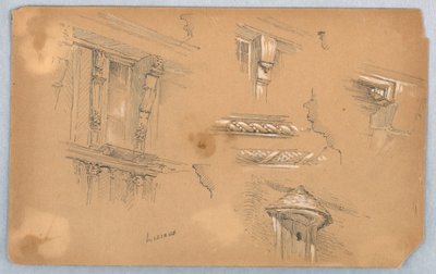 Detalhes arquitetônicos em Lisieux de Arnold William Brunner