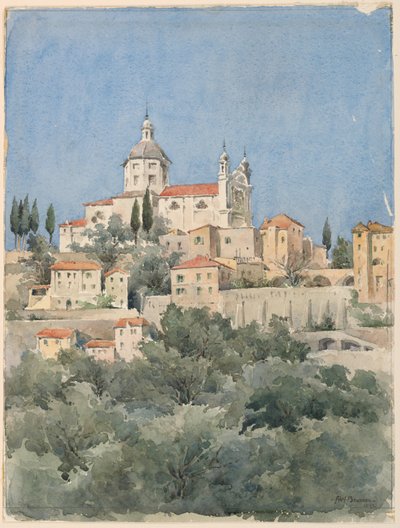 Igreja em uma colina de Arnold William Brunner