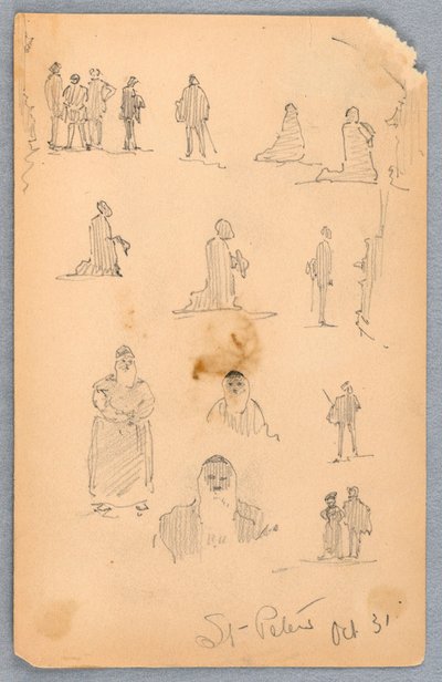 Esboços de Figuras na Basílica de São Pedro de Arnold William Brunner