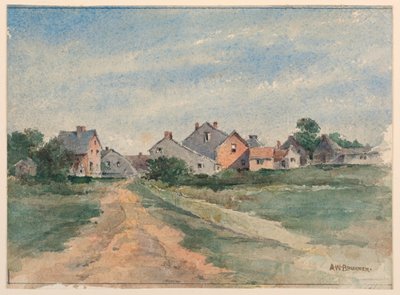 Paisagem com casas de Arnold William Brunner