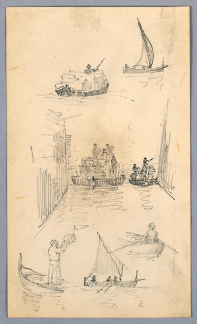 Esboços de barcos de Arnold William Brunner
