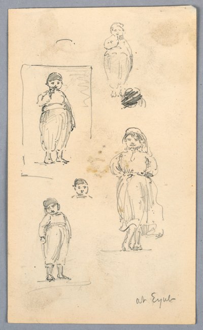 Esboços de crianças em Eyub de Arnold William Brunner
