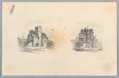 Dois esboços de casas de Arnold William Brunner
