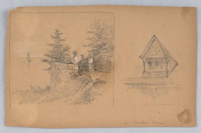 Dois esboços da casa do Sr. Bowle de Arnold William Brunner